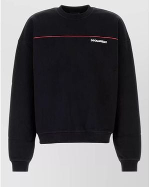 DSquared² Cotton Sweatshirt Crew Neck Long Sleeves - Blue