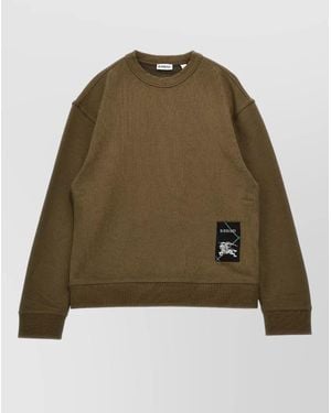 Burberry Kids Logo Crew Neck Cotton Sweatshirt - Green