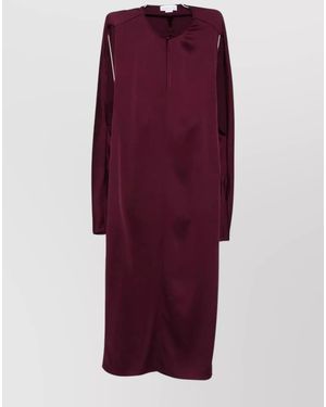 Stella McCartney Satin Cutout Midi Dress - Purple