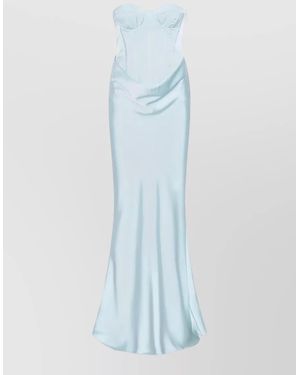 ROTATE BIRGER CHRISTENSEN Satin Corset Maxi Dress - Blue