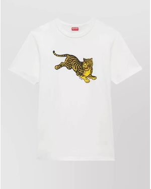 KENZO Tiger Graphic Crew Neck T Shirt - White