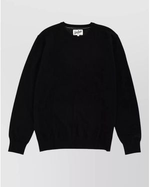 MC2 Saint Barth Wool Knit Sweater Long Sleeves Design - Black