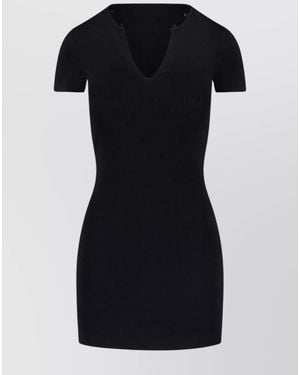 Alexander Wang Ribbed Texture Chain Detail Mini Dress - Black