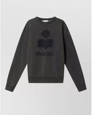 Isabel Marant Crewneck Sweatshirt Long Sleeves Ribbed Cuffs Hem - Black