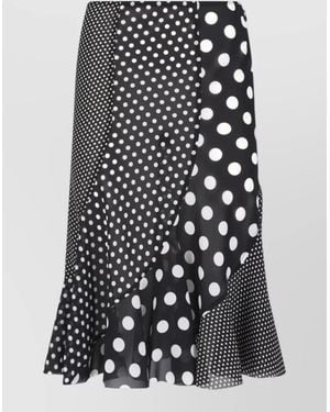 Junya Watanabe Midi Skirt Flared Silhouette Mixed Prints - White
