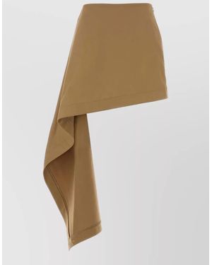 Loewe Cotton Blend Mini Skirt Asymmetric Buttons - White