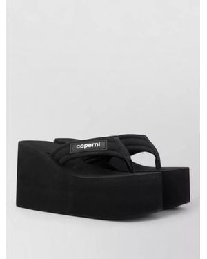 Coperni Platform Sole Open Toe Flat Slides - Black