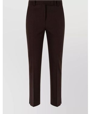 Incotex Tailored Wool Trousers Side Slits - Brown