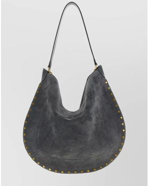 Isabel Marant Soft Hobo Shoulder Bag Studded Design - Black