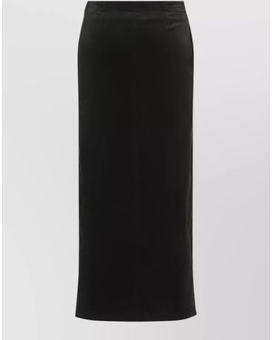 Jil Sander Velvet-Effect High-Rise Ankle-Length Straight Skirt - Black