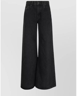 7 For All Mankind High-Rise Wide-Leg Cotton Jeans - Black