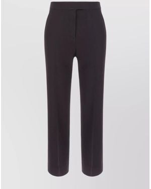 Tory Burch Wool Straight-Leg Trousers - Blue
