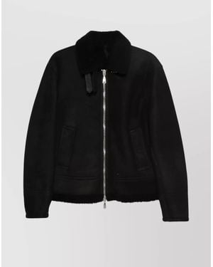 Tagliatore Shearling Leather Jacket - Black