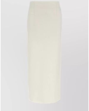 AURALEE Silk Double-Face Knit Pencil Skirt - White