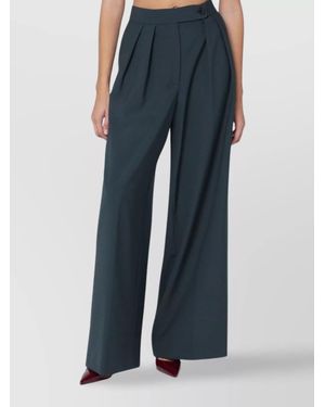 Dries Van Noten Pleated Wide-Leg Pants - Blue
