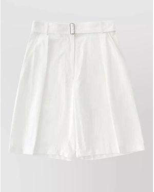 Studio Nicholson Pleated Shorts Belt Loops Side Pockets - White