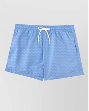 Missoni Chevron Pattern Shorts Featuring Back Pocket - Blue