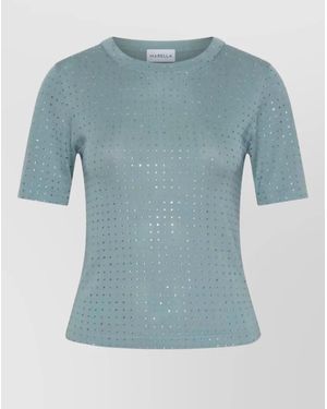 Marella Slim Fit Stretch Top Patterned Round Neck - Blue