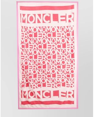 Moncler Cotton Logo-Print Beach Towel - Pink