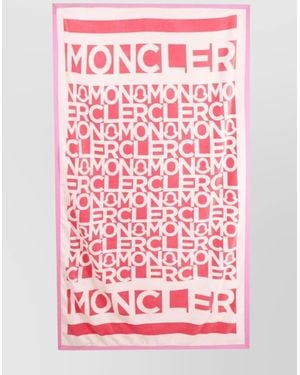 Moncler Cotton Logo-Print Beach Towel - Pink