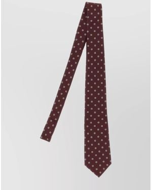 Saint Laurent Losan Slim Square Pattern Tie - Purple