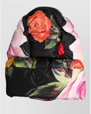 Dolce & Gabbana Floral Print Silk Head Wrap Scarf - Black