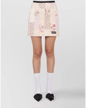 Marine Serre Cotton Mini Fitted Skirt - White