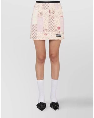 Marine Serre Floral Patchwork High Waist Mini Skirt - White