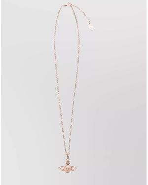 Vivienne Westwood Adjustable Chain Necklace With Embellished Pendant - White