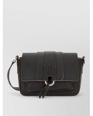 Hogan H-Bag Leather Shoulder Bag - Black