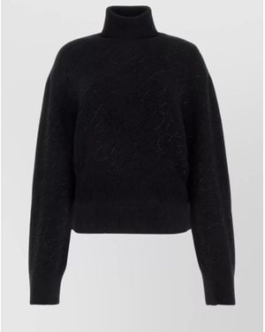 Blumarine Embellished Cropped Mock Turtleneck Jumper - Blue