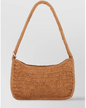 Manebí Raffia Tote Shoulder Bag - Brown