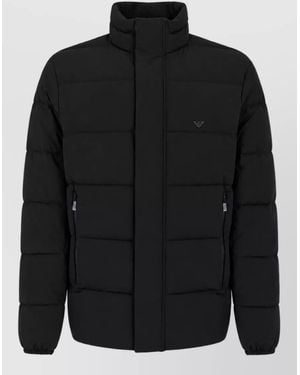 Emporio Armani Down Quilted Short Padded Coat - Black