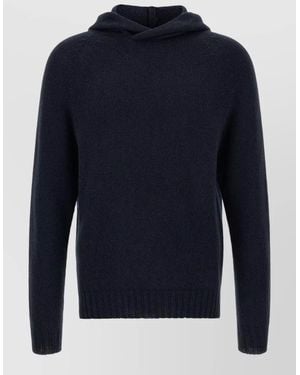 Ma'ry'ya Cashmere Wool Hooded Jumper - Blue