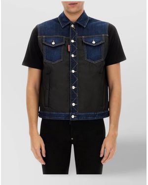 DSquared² Denim Puffer Vest - Blue