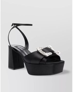 Sergio Rossi Sandals Featuring Gem-Embellished Buckle - Black