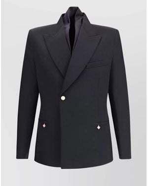 CASABLANCA Sophisticated Peak Lapels Double-Breasted Blazer - Blue