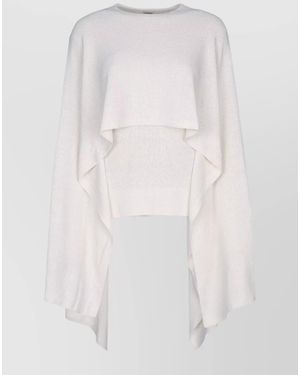 TOTEME Draped Knit Cape Long Sleeves - White