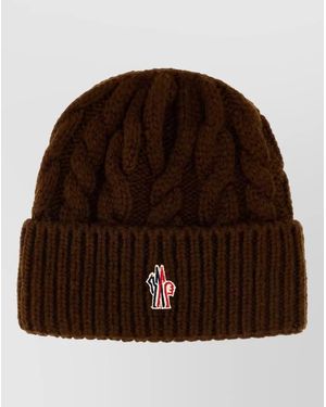 Moncler Wool Blend Beanie - Brown