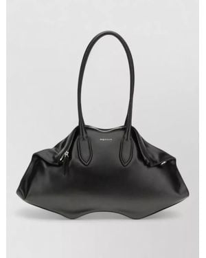 McQueen Na Calf Leather Shoulder Bag - Black