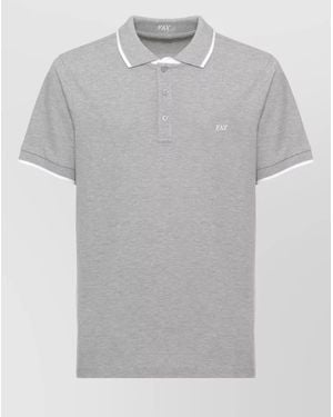 Fay Short-Sleeve Polo Shirt - Grey
