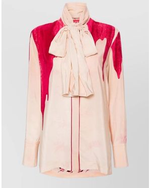 F.R.S For Restless Sleepers Crepe De Chine Shirt Palm Tree Print - Pink