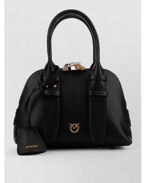 Pinko Mini Bag Detachable Tag Tone Hardware - Black