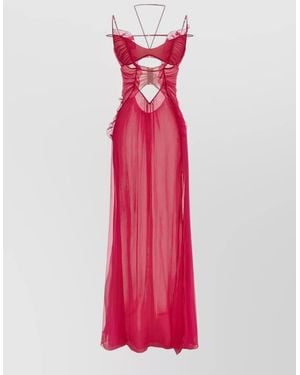 Nensi Dojaka Silk Cutout Maxi Dress - Pink