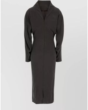 Giorgio Armani Silk Midi Dress - Black