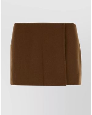 Miu Miu Cashmere Wool Mini Skirt - Brown