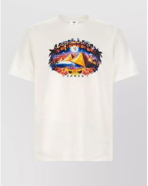 CASABLANCA Tourism Print Cotton T-Shirt - White