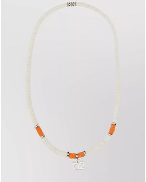 DSquared² Logo Pendant Necklace - White