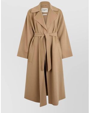 Weekend by Maxmara Long Virgin Wool Coat Belted Design - Natural