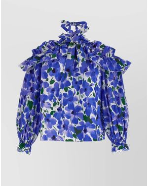 Carolina Herrera Floral Blouse - Blue